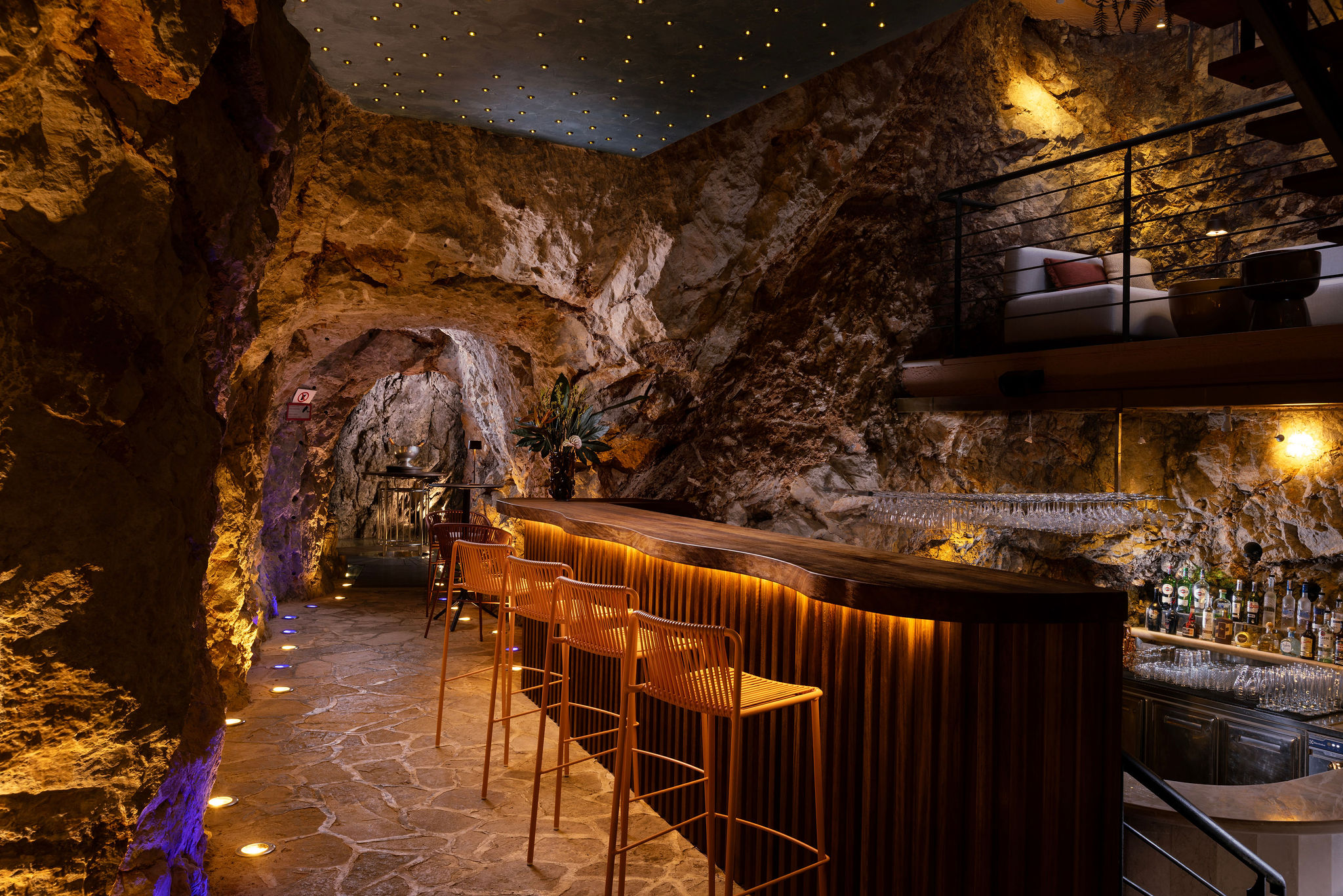 A bar inside a cave
