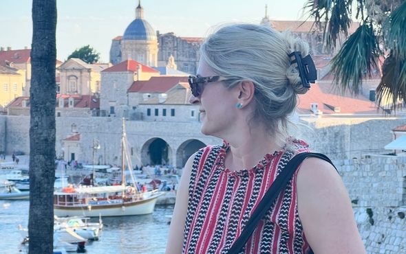 Side profile of woman in Croatia