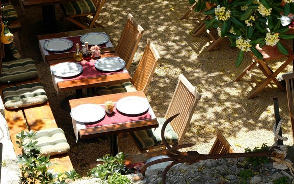 Tables in the sun