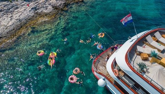 Swim stop in Croatia