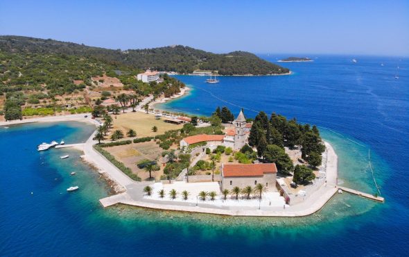 Aerial View of Vis Church